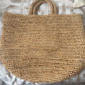 Handcrafted Tan Woven Tote Bag